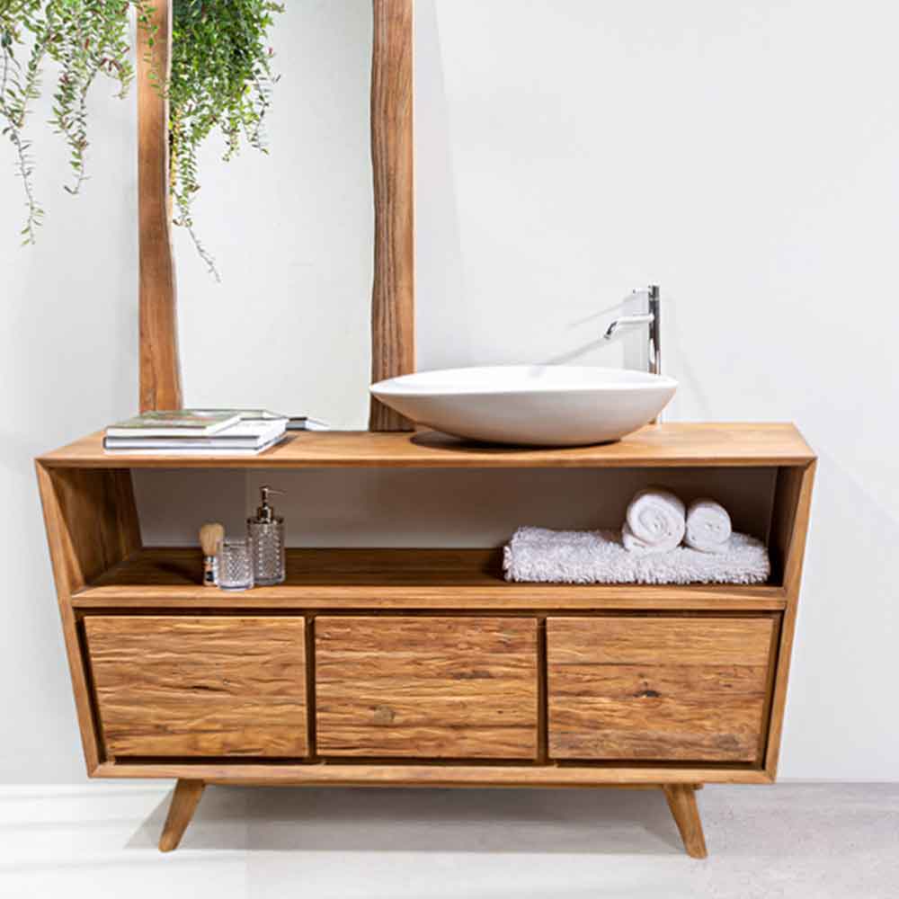 Mobile da bagno in teak CIPI PADAT150 da cm 150 con cassetto by CeramicStore | Lo specialista del tuo bagno