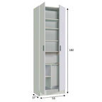  Armadio 2 ante con 5 ripiani regolabili in altezza. Materiale melaminico