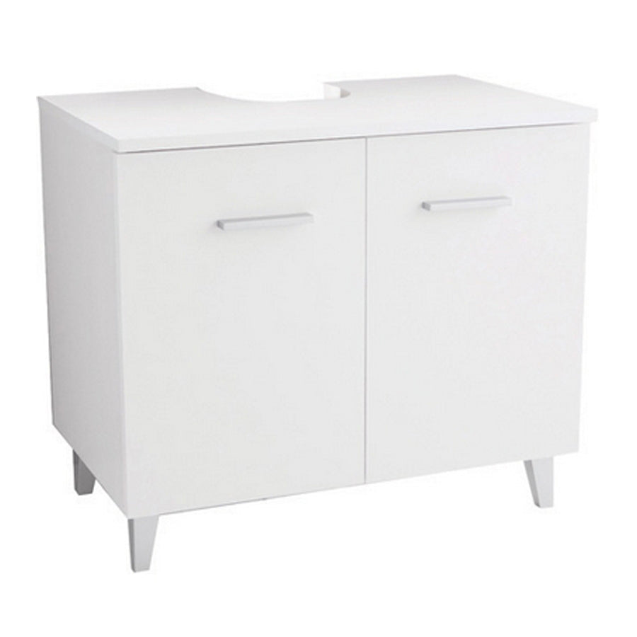 Mobile coprilavandino a colonna. Mobile 2 ante realizzato in materiale melaminico di colore bianco. by CeramicStore | Lo specialista del tuo bagno