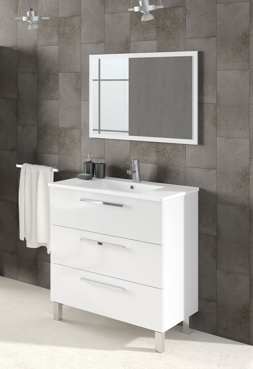 Mobile bagno sottolavabo Line completo di lavabo e specchio by CeramicStore | Lo specialista del tuo bagno