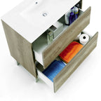  Mobile bagno Shibumi in melaminico 2 cassetti specchio e lavabo by CeramicStore | Lo specialista del tuo bagno