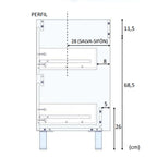 Mobile bagno Shibumi in melaminico 2 cassetti specchio e lavabo