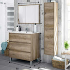  Mobile bagno Shibumi in melaminico 3 cassetti con lavabo e specchio by CeramicStore | Lo specialista del tuo bagno