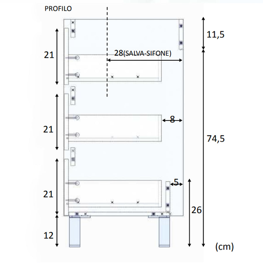  Mobile bagno Shibumi in melaminico 3 cassetti con lavabo e specchio by CeramicStore | Lo specialista del tuo bagno
