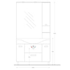 Mobile bagno "Cute" in truciolare idrorepellente Colore bianco pino spazzolato