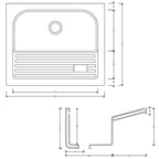  Lavatoio BathCore in ceramica bianca con foro troppo pieno. Con strizzatoio integrato per installazione a incasso by CeramicStore | Lo specialista del tuo bagno