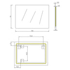  Specchio da bagno 100x70 cm modello Perimetrale Ambiente con led Koh-I-Noor by CeramicStore | Lo specialista del tuo bagno