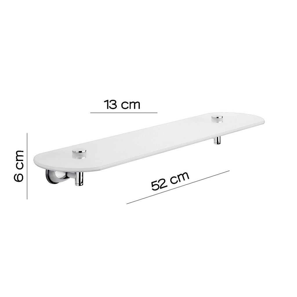  Mensola 52 cm in Vetro temperato Genziana di Gedy - Cromato