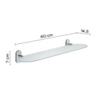  Mensola 60 cm in vetro temperato Gedy serie Febo - Cromato