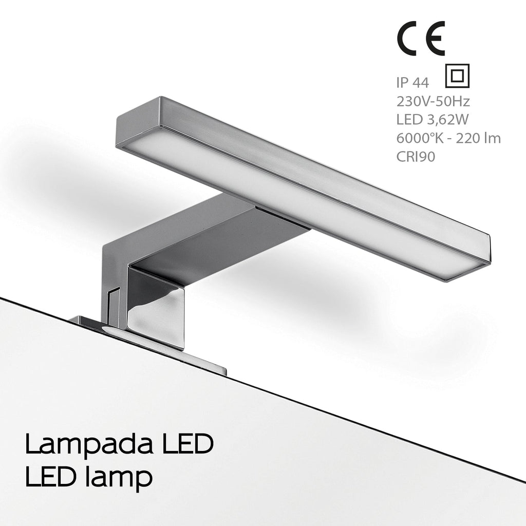  Lampada Led per specchio da 18 cm con attacco universale modello Madeira di Gedy - Cromato by CeramicStore | Lo specialista del tuo bagno
