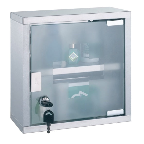 Armadietto dei medicinali con chiave Acciaio e vetro inox colore grigio by CeramicStore | Lo specialista del tuo bagno