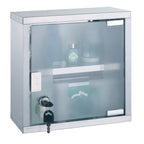 Armadietto dei medicinali con chiave Acciaio e vetro inox colore grigio by CeramicStore | Lo specialista del tuo bagno