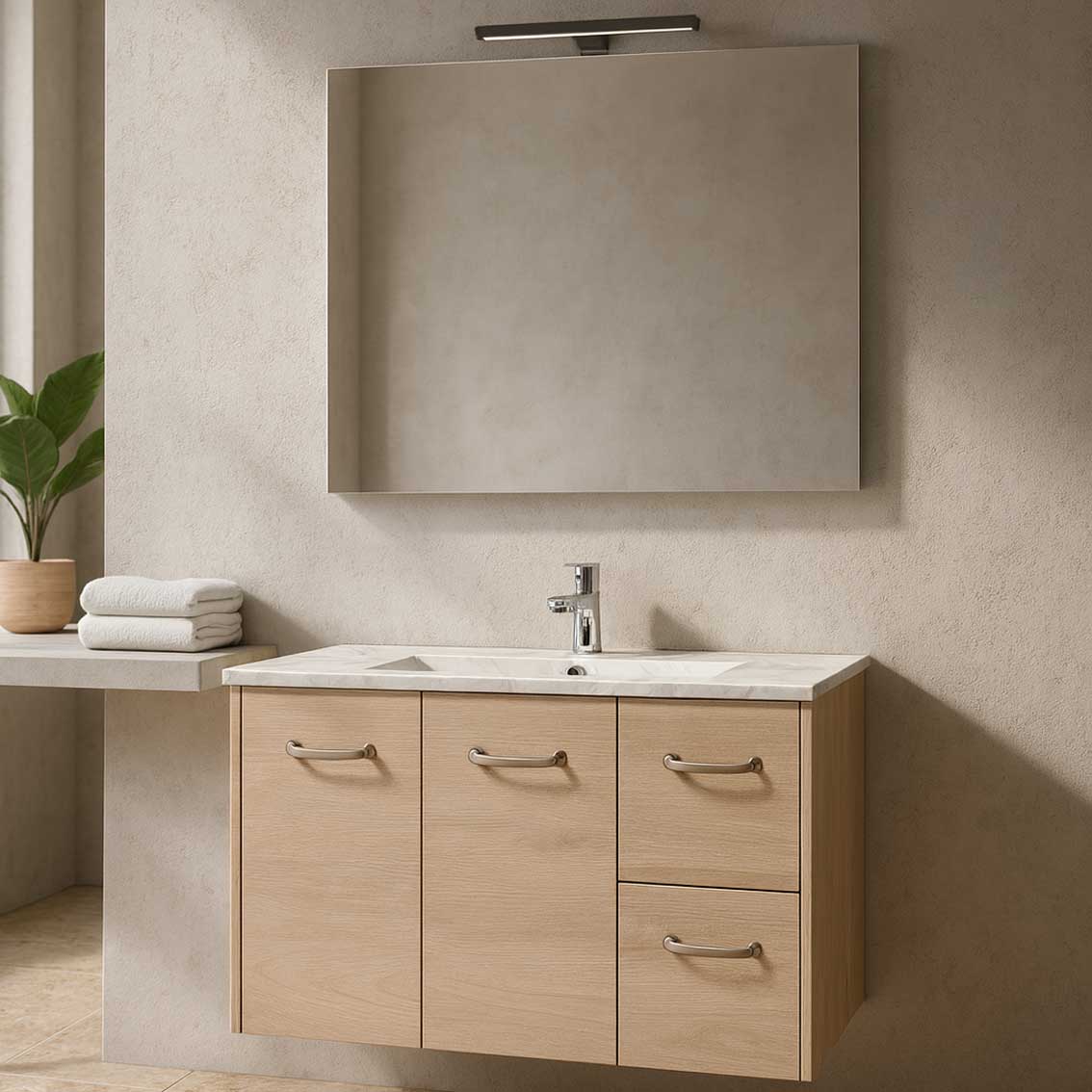 Mobile bagno sospeso con base