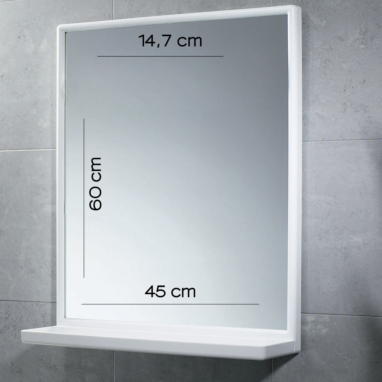  Specchio 45x60 con mensola di Gedy - Bianco by CeramicStore | Lo specialista del tuo bagno