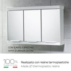  Specchio contenitore con 3 ante e 2 ripiani modello Princess di Gedy - Bianco by CeramicStore | Lo specialista del tuo bagno