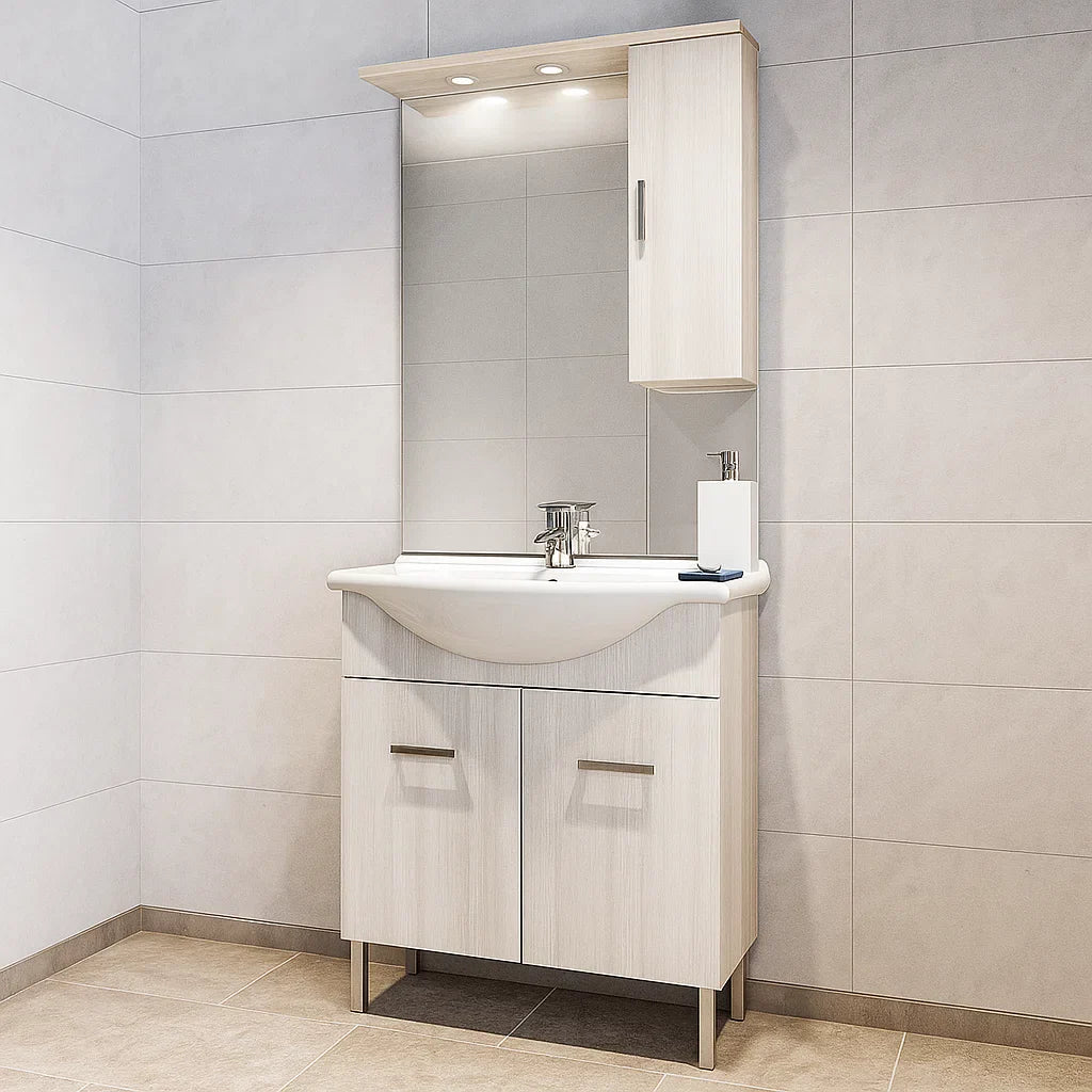  Mobile bagno a terra a due ante con lavabo