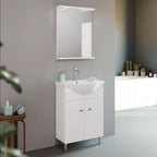 Mobile bagno a terra con specchiera e lavabo integrato Cubi&Co modello Savio 65 cm - Bianco Lucido by CeramicStore | Lo specialista del tuo bagno