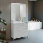Mobile bagno con lavabo e specchio bianco lucido cm 86 by CeramicStore | Lo specialista del tuo bagno