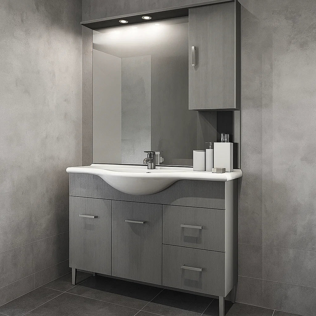 Mobile bagno a terra con due ante