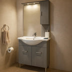 Mobile bagno a terra a due ante con lavabo