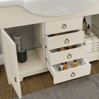 Mobile bagno a terra con specchiera e lavabo integrato Cubi&Co modello Sagittario - Bianco Decapé