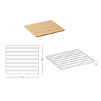 Tavola strizzatoio per lavanderia in pino verniciato per pilozzo in ceramica