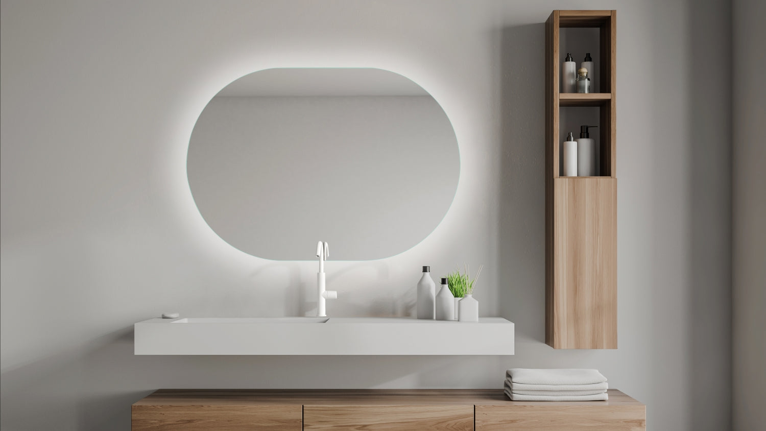  Specchio filo lucido ovale 85x60 con luci a led modello Amedeo di Gedy by CeramicStore | Lo specialista del tuo bagno